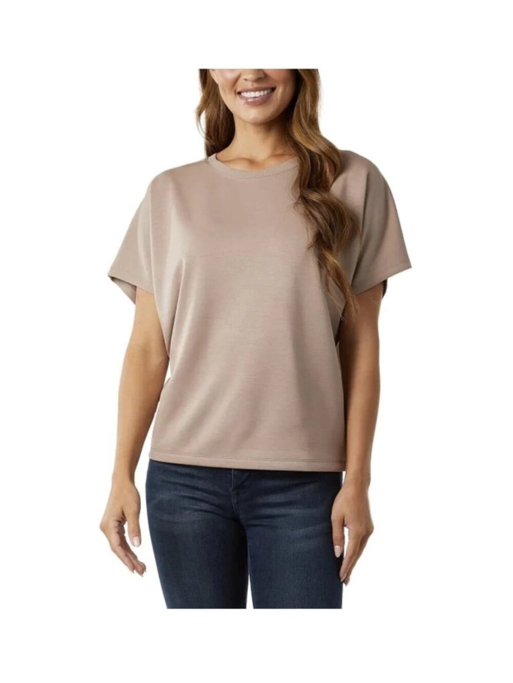 NWOT 32 Degrees Cool Women's XXL Tan  Short Sleeve Top Rayon B0770